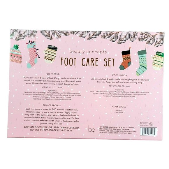 Foot Care Gift Set Beauty Concepts Collection Socks Lotion Scrub JH1498 - Picture 2 of 2